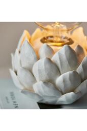 Netlighting Artichoke Complete Table Lamp Oatmeal Crackle Glaze Antique Brass Plate in Gold - thumbnail 6