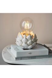 Netlighting Artichoke Complete Table Lamp Oatmeal Crackle Glaze Antique Brass Plate in Gold - thumbnail 2