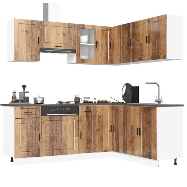 Berkfield Home 11 Piece Kitchen Cabinet Set Porto Old Wood Engineered Wood in Brown - image 1
