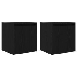 Berkfield Home Wall-Mounted Bedside Cabinets 2 pcs Black 38x34x40 cm - Size: 38 x 34 x 40 cm - thumbnail 2
