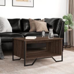 Berkfield Home Coffee Table Brown Oak 75x51x40 cm Engineered Wood - Size: 75 x 51 x 40 cm - thumbnail 3