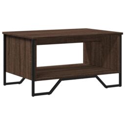 Berkfield Home Coffee Table Brown Oak 75x51x40 cm Engineered Wood - Size: 75 x 51 x 40 cm - thumbnail 2