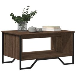 Berkfield Home Coffee Table Brown Oak 75x51x40 cm Engineered Wood - Size: 75 x 51 x 40 cm - thumbnail 4