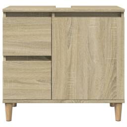 Berkfield Home 3 Piece Bathroom Furniture Set Sonoma Oak Engineered Wood in Light Tan - thumbnail 9
