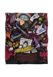 Stranger Things Day Icons 152 X 127 Cm Blanket in White - thumbnail 1