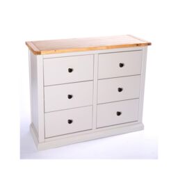 Cabinet Bits Loreo 6 Drawer Chest of Drawers Brass Knob in Light Grey - thumbnail 3