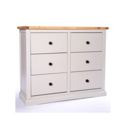 Cabinet Bits Loreo 6 Drawer Chest of Drawers Brass Knob in Light Grey - thumbnail 2
