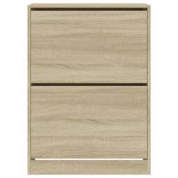 Berkfield Home Shoe Cabinet with 2 Flip-Drawers Sonoma Oak 80x42x108 cm in Brown - Size: 80 x 42 x 108 cm - thumbnail 6