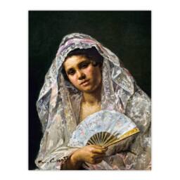 Artery8 Mary Cassatt Framed Wall Art Print Spanish Dancer with Lace Mantilla in Grey - Size: A4 - thumbnail 3