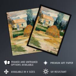 "Artery8 Farmhouse Landscape Near Arles Paul Gauguin Wall Art Poster Print - Size: W12"" x H16""" - thumbnail 2