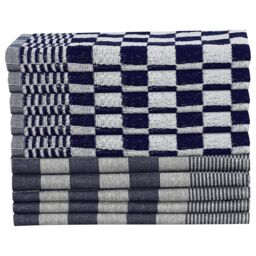 Berkfield Home 20 Piece Towel Set Blue & White Cotton - thumbnail 3