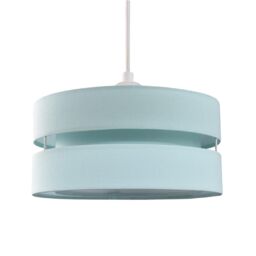 Happy Homewares Contemporary Linen Fabric Triple Tier Ceiling Pendant Light Shade in Duck Egg Blue - Size: 10 inches - thumbnail 1