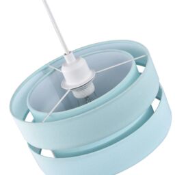 Happy Homewares Contemporary Linen Fabric Triple Tier Ceiling Pendant Light Shade in Duck Egg Blue - Size: 10 inches - thumbnail 3
