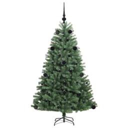 Berkfield Home Artificial Hinged Christmas Tree Green 150 cm PVC & Metal - thumbnail 4