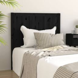 Berkfield Home Beautiful Bed Headboard Black 95.5x4x100 cm Solid Pine Wood - thumbnail 2