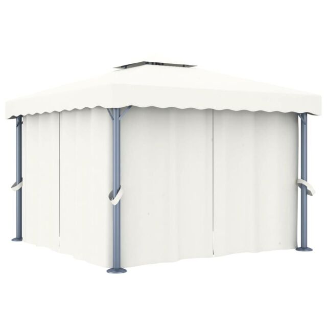 Berkfield Home Gazebo with Curtain 3x3 m Cream White Aluminium - image 1