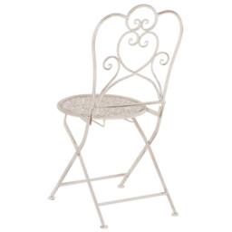 Wyld and Coco Provence Beige Bistro Set - 2-Seater Iron Table and Chairs Shabby Chic - thumbnail 8