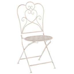 Wyld and Coco Provence Beige Bistro Set - 2-Seater Iron Table and Chairs Shabby Chic - thumbnail 6