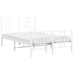 Berkfield Home Metal Bed Frame without Mattress with Footboard White 120x200cm - Size: Small Double - thumbnail 4