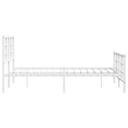 Berkfield Home Metal Bed Frame without Mattress with Footboard White 120x200cm - Size: Small Double - thumbnail 6