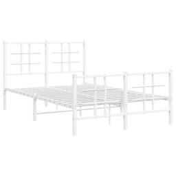 Berkfield Home Metal Bed Frame without Mattress with Footboard White 120x200cm - Size: Small Double - thumbnail 3