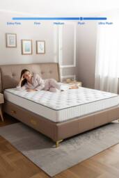 Comfortable Support Mattress with Quilted Surface in White - Size: Double - thumbnail 4