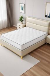 Comfortable Support Mattress with Quilted Surface in White - Size: Double - thumbnail 2
