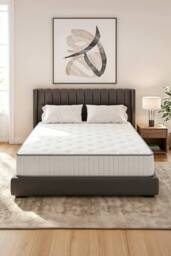 Comfortable Support Mattress with Quilted Surface in White - Size: Double - thumbnail 6