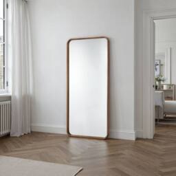 Yearn Mirrors Sherwood Curved Walnut Full Length Mirror - thumbnail 4