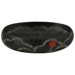 Berkfield Home Countertop Basin Black Oval 59x40x15 cm Ceramic - Size: 59 x 40 x 15 cm - thumbnail 4