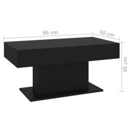 Berkfield Home Coffee Table Black 96x50x45 cm Engineered Wood - Size: 96 x 50 x 45 cm - thumbnail 6