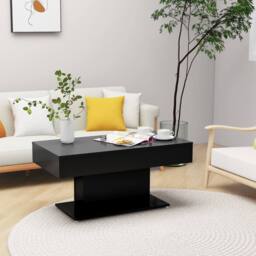 Berkfield Home Coffee Table Black 96x50x45 cm Engineered Wood - Size: 96 x 50 x 45 cm - thumbnail 2