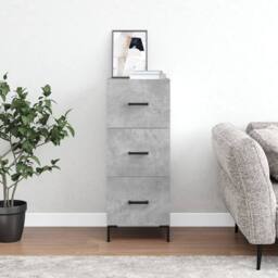 Berkfield Home Sideboard Concrete Grey 34.5x34x90 cm Engineered Wood - thumbnail 2