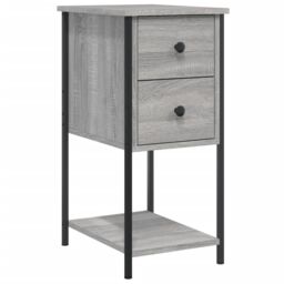 Berkfield Home Bedside Cabinets 2 pcs Grey Sonoma 32x42x70 cm Engineered Wood - Size: 32 x 42 x 70 cm - thumbnail 3