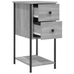 Berkfield Home Bedside Cabinets 2 pcs Grey Sonoma 32x42x70 cm Engineered Wood - Size: 32 x 42 x 70 cm - thumbnail 6