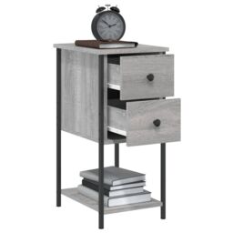 Berkfield Home Bedside Cabinets 2 pcs Grey Sonoma 32x42x70 cm Engineered Wood - Size: 32 x 42 x 70 cm - thumbnail 5