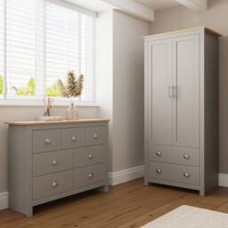 GFW Lancaster 2 Piece Bedroom Furniture Set in Grey - thumbnail 1