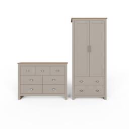 GFW Lancaster 2 Piece Bedroom Furniture Set in Grey - thumbnail 2