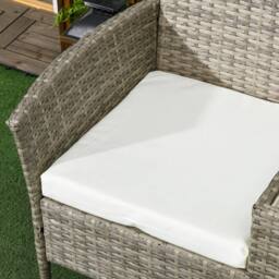 Wyld Haus Hamoba Faux Rattan 2 Seat Garden Chair with Integrated Centre Table in Grey - thumbnail 9
