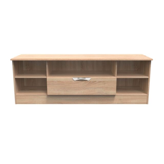 Ready Assembled 2 U Holborn Wide 1 Drawer TV & Media Unit (Ready Assembled) in Light Oak - image 1