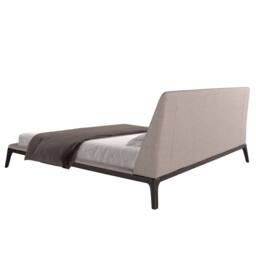 Angel Cerda Grey Fabric Double Bed with Wenge Wooden Legs 180x200 - thumbnail 6