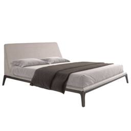 Angel Cerda Grey Fabric Double Bed with Wenge Wooden Legs 180x200 - thumbnail 5