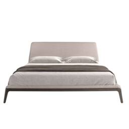 Angel Cerda Grey Fabric Double Bed with Wenge Wooden Legs 180x200 - thumbnail 2