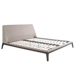 Angel Cerda Grey Fabric Double Bed with Wenge Wooden Legs 180x200 - thumbnail 1