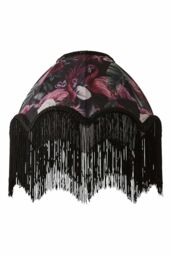 ValueLights Rosette Scalloped Flamingo Fabric Lamp Shade with Black Tassels & LED Bulb - thumbnail 6