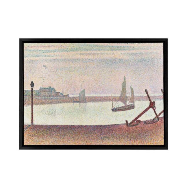"Artery8 Georges Seurat The Channel At Gravelines Framed Canvas Wall Art Print - Size: W12"" x H16""" - image 1