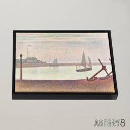 "Artery8 Georges Seurat The Channel At Gravelines Framed Canvas Wall Art Print - Size: W12"" x H16""" - thumbnail 2