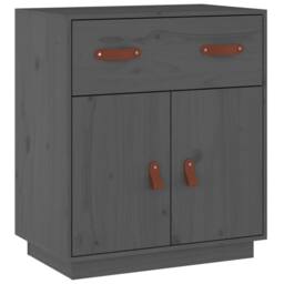 Berkfield Home Sideboard Grey 65.5x40x75 cm Solid Wood Pine - thumbnail 1