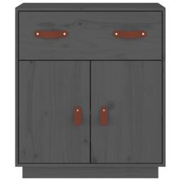 Berkfield Home Sideboard Grey 65.5x40x75 cm Solid Wood Pine - thumbnail 3