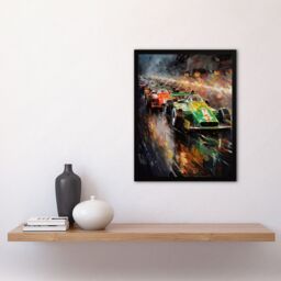 Artery8 Wall Art Print F1 Motorsport Grid Start Moody Artwork Man Cave Painting Art Framed - Size: A4 - thumbnail 4